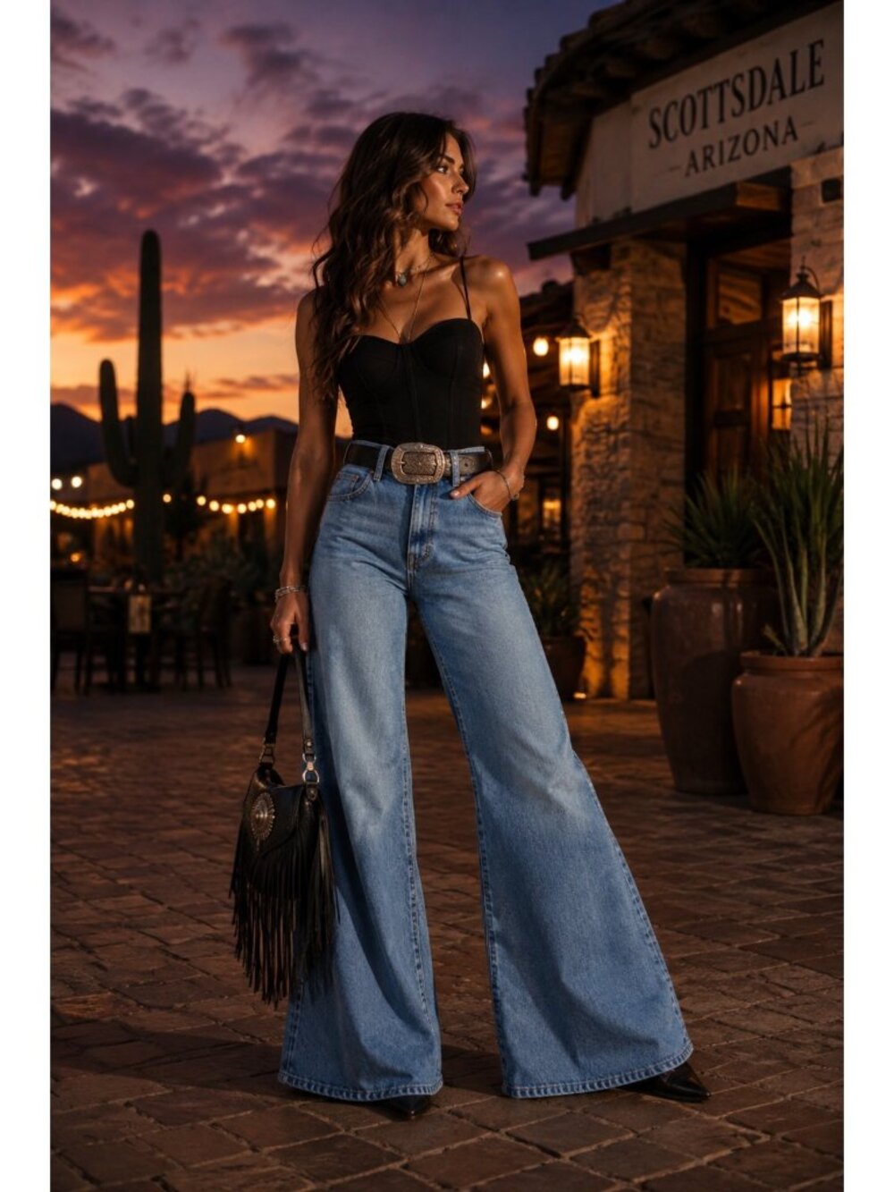 Wrangler Wanderer High-Rise Flare Jeans Denim Blue Size 27 New With Tag - Picture 9 of 16